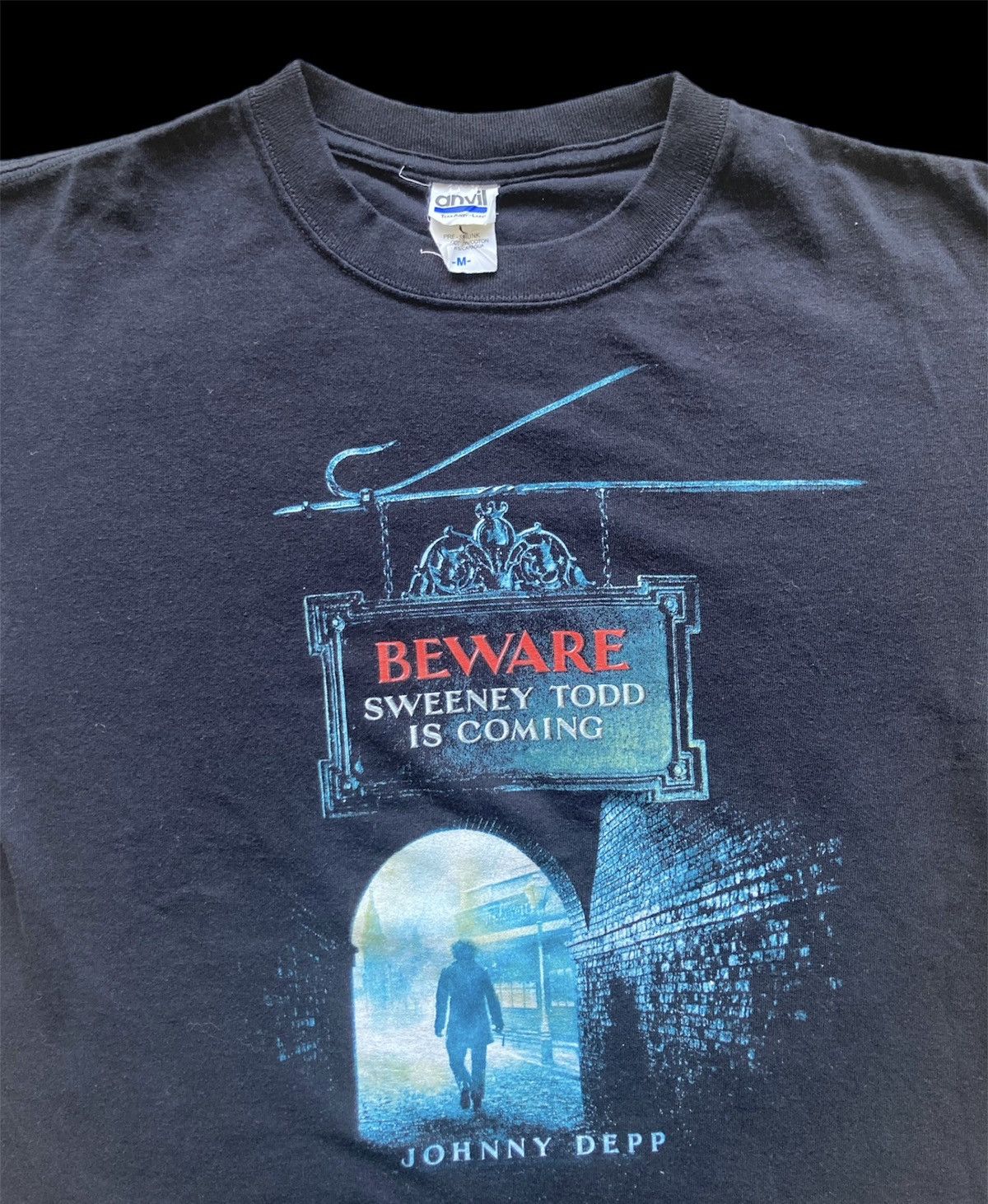 Anvil Vintage 2007 Sweeney Todd Movie Promo tee M Tim Burton Size US M / EU 48-50 / 2 - 2 Thumbnail