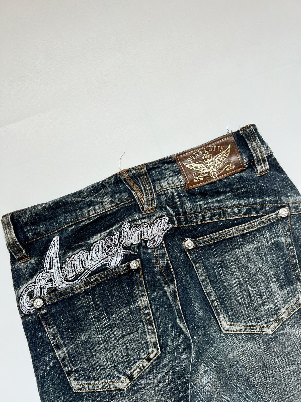 Japanese Brand Japanese Flared Pink Latte Embroidered Denim Size US 28 / EU 44 - 4 Thumbnail