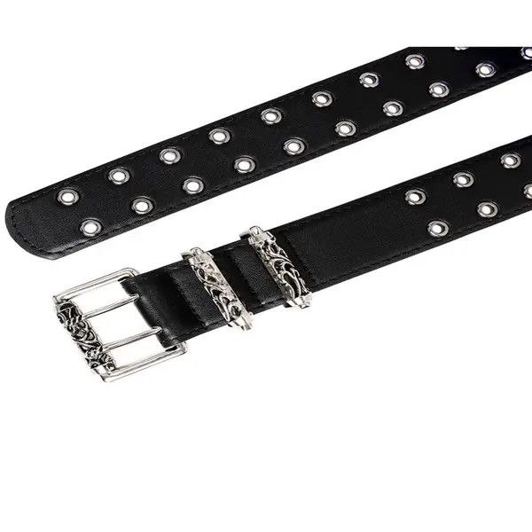 Other Black Studded Belt with Decorative Buckle Size ONE SIZE - 7 Thumbnail
