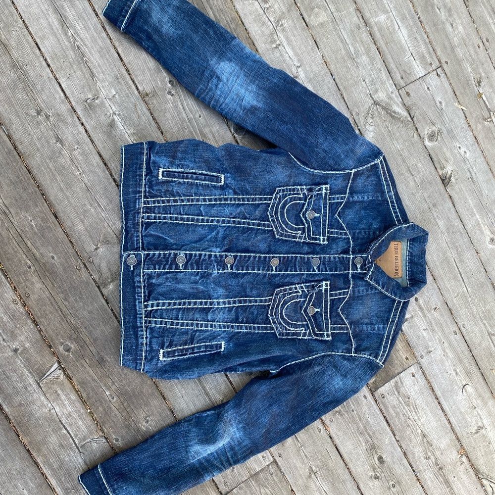 True Religion × Vintage Vintage True Religion Jean Jacket Rope Stitch Jimmy Super T Size US XXL / EU 58 / 5 - 7 Thumbnail