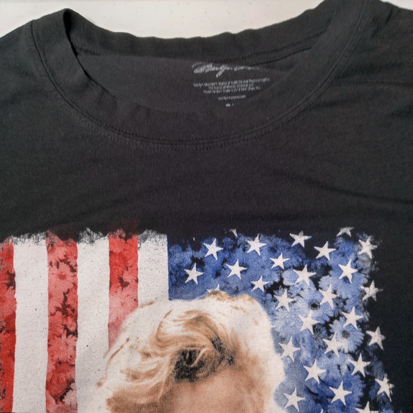Vintage Marilyn Monroe T-Shirt Women Plus Size 3X Black USA Patriotism Graphic Cap Sleeve Crew Neck Short Sleeve Casual Size XXL / US 16-18 / IT 52-54 - 7 Thumbnail