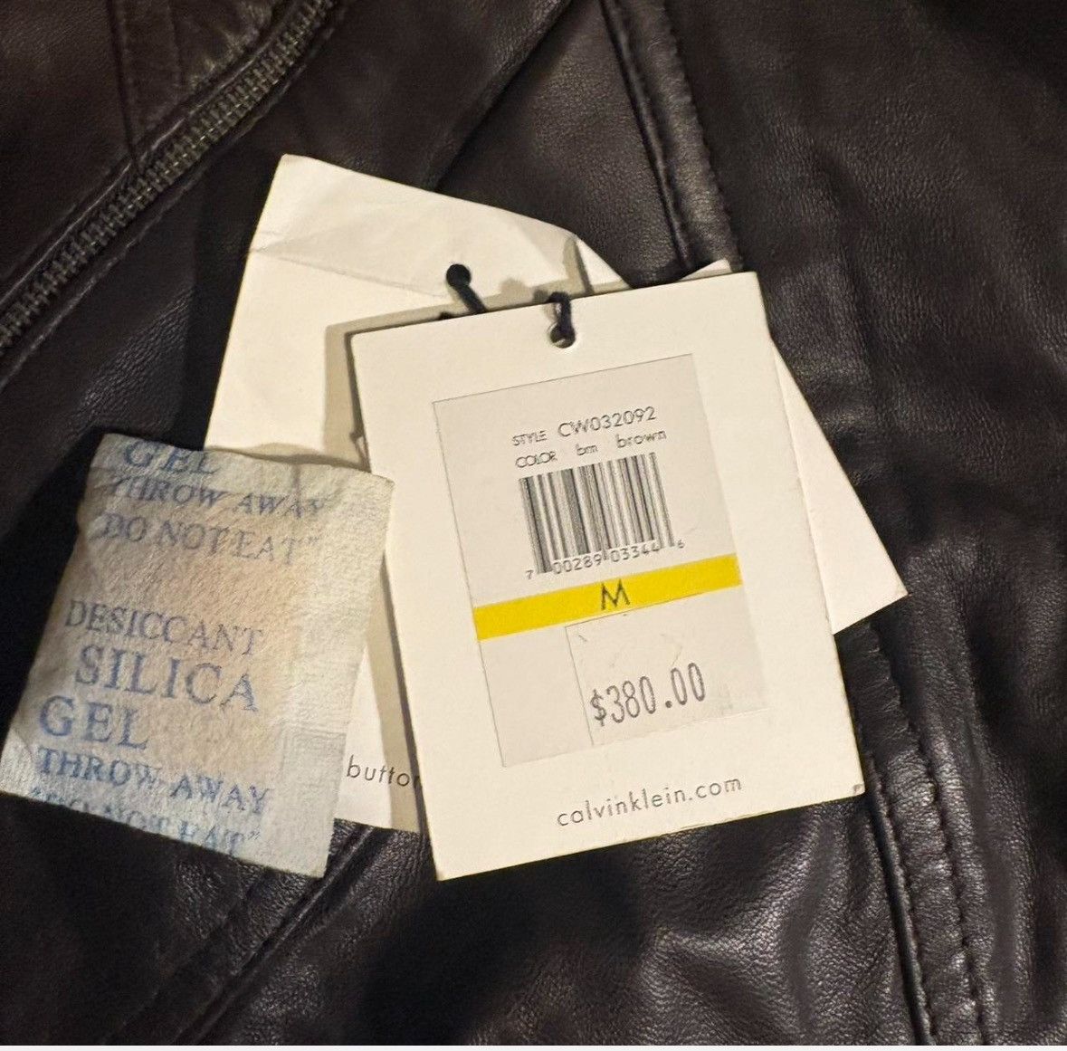 Calvin Klein Calvin Klein Brown Leather Jacket – Button Front – Size M Size M / US 6-8 / IT 42-44 - 5 Thumbnail