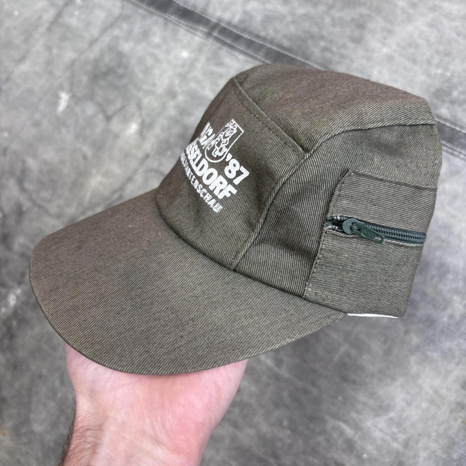 Vintage Vintage 80s Olive Düsseldorf Germany Garden Show 5 Panel Hat Size ONE SIZE - 2 Thumbnail