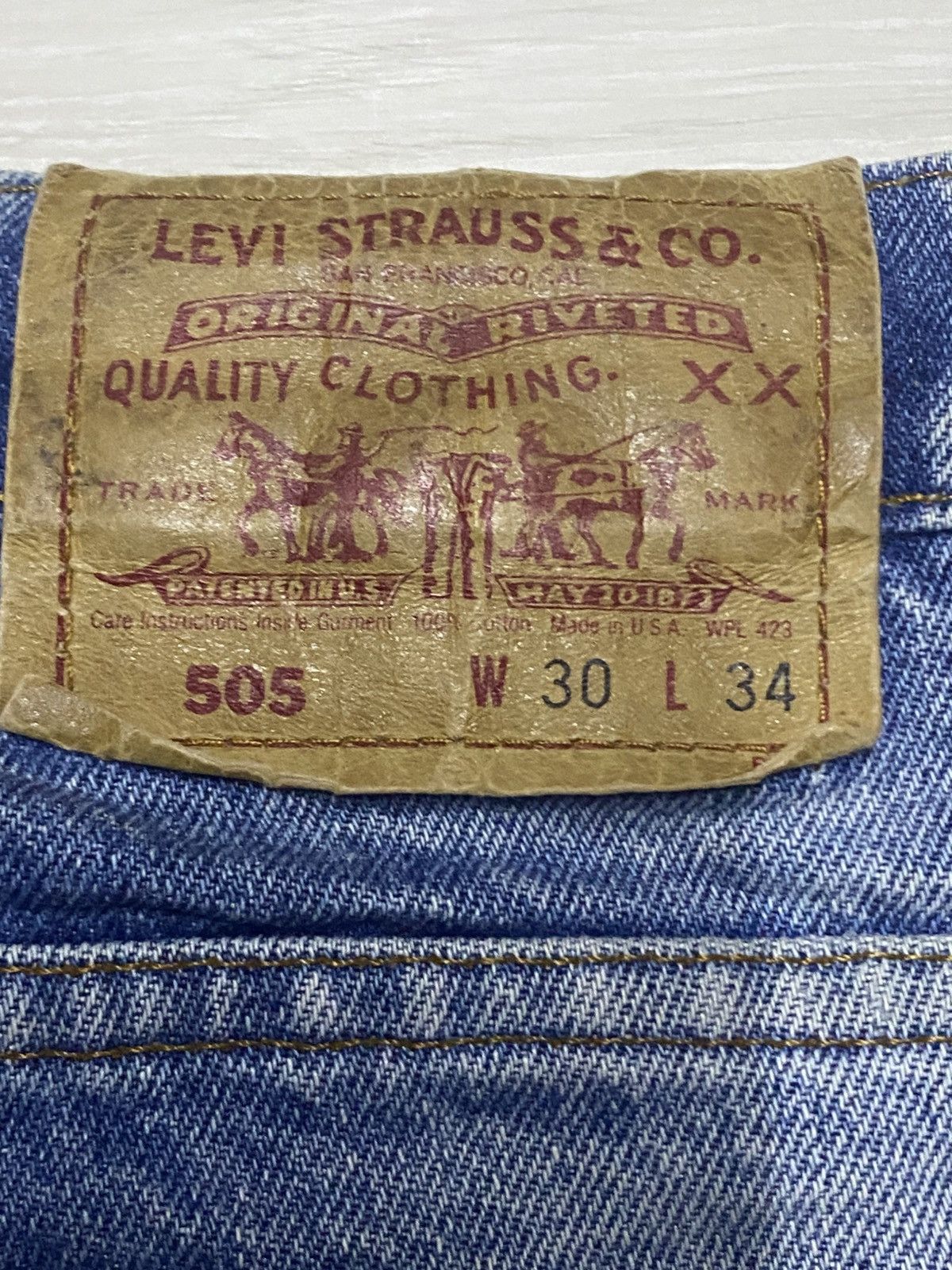 Levi's Vintage Levis 505 90s Faded Wash Distressed Jeans Size US 29 - 14 Thumbnail