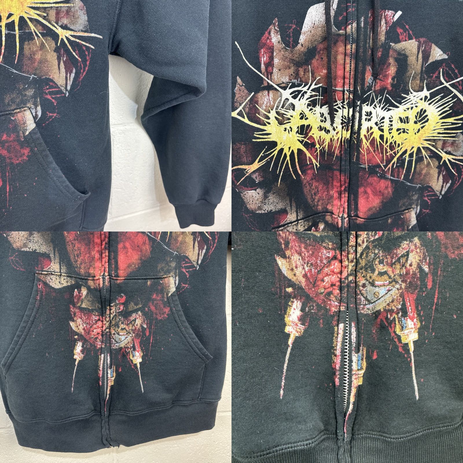 Jerzees VINTAGE JERZEES Death Metal Zip Up Hoodie Small Black Graphic Print Men's Y2K Size US S / EU 44-46 / 1 - 8 Thumbnail