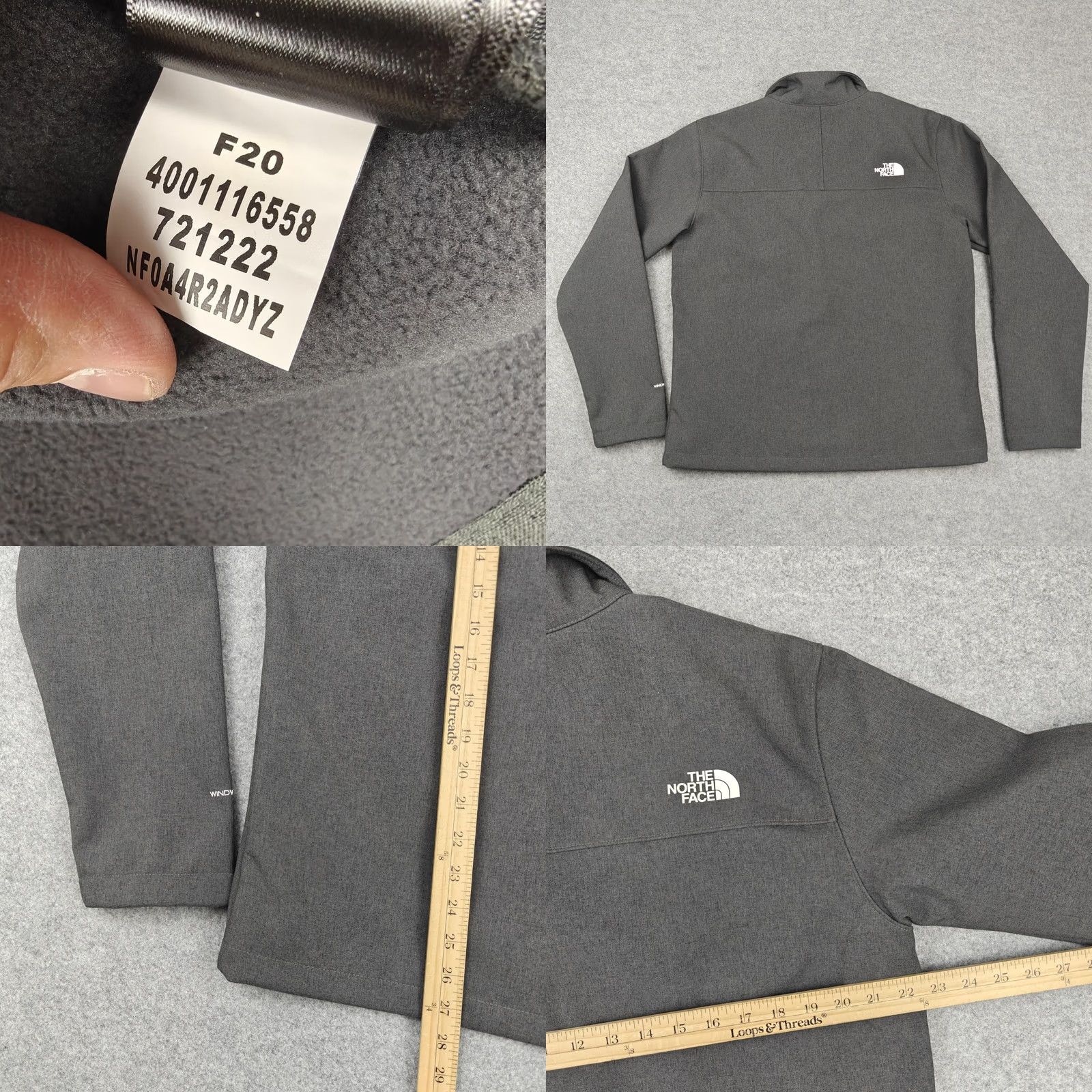 The North Face The North Face Jacket Mens L Gray Windwall Softshell Full Zip NF0A4R2ADYZ Size US L / EU 52-54 / 3 - 8 Thumbnail