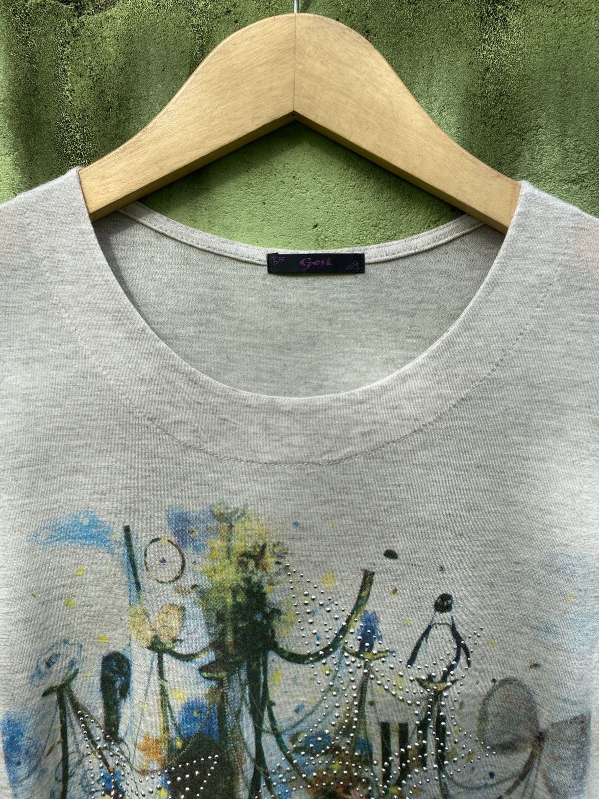 Japanese Brand Gofi Japanese Vintage Surreal Art Graphic Tee Studded Detail Size M / US 6-8 / IT 42-44 - 2 Thumbnail