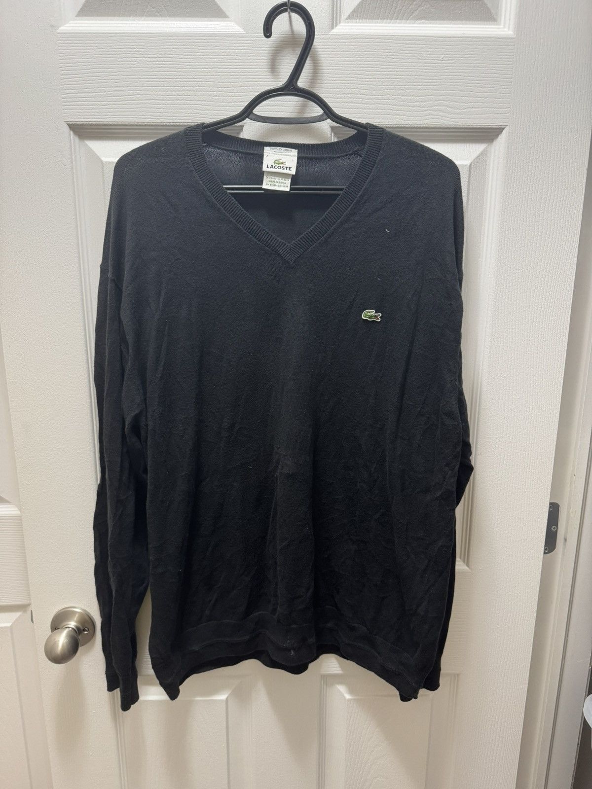 Lacoste Lacoste Vintage V-Neck Overshirt Designer Cashmere Cotton Size US L / EU 52-54 / 3 - 1 Thumbnail