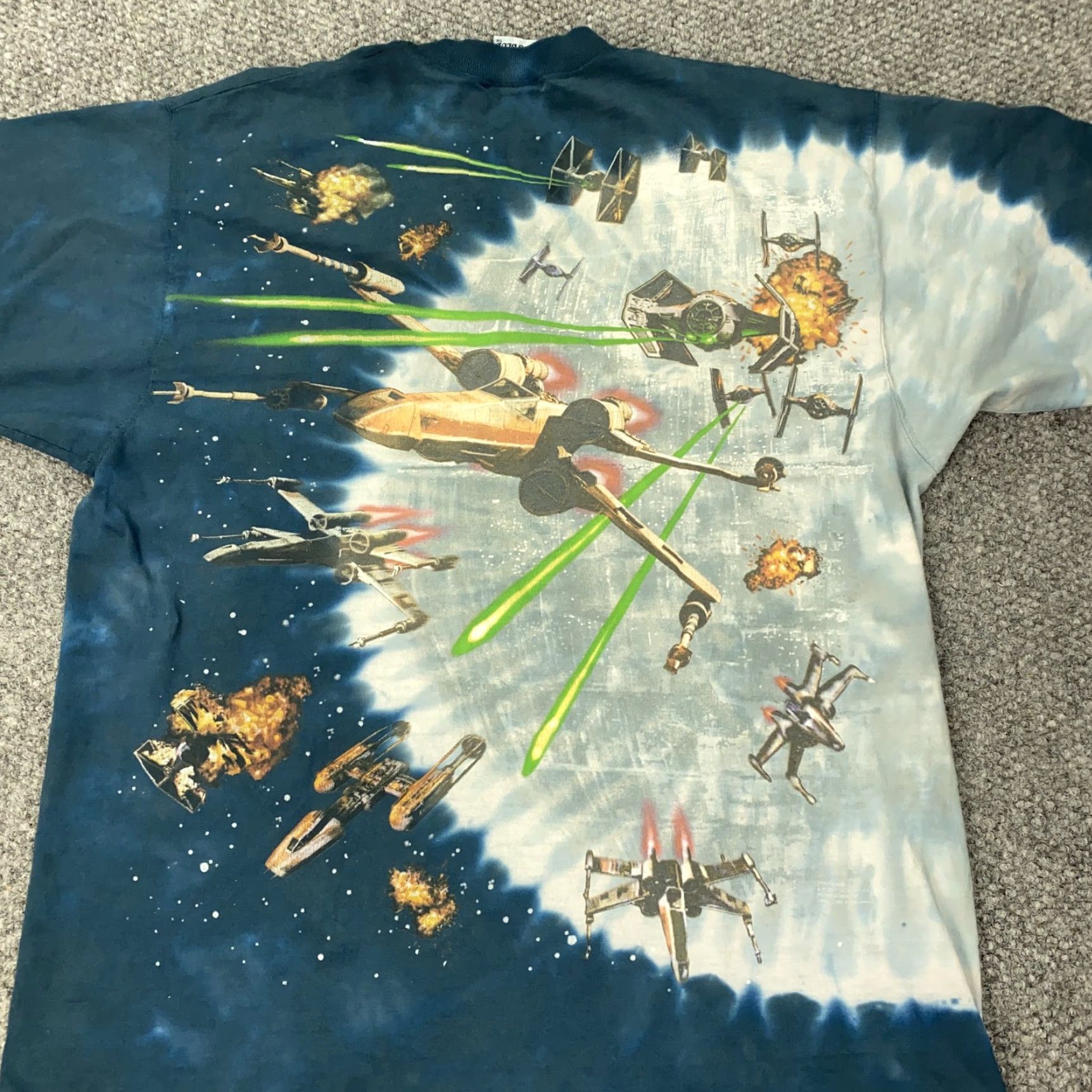 Liquid Blue VINTAGE Star Wars T-Shirt Men's Large Cotton Space Sci-Fi 90s Battle Graphic Liquid Blue Size US L / EU 52-54 / 3 - 7 Thumbnail