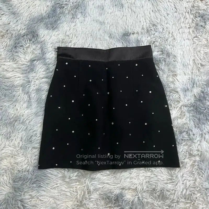 Miu Miu Miu Miu Black Cotton Skirt with Rhinestones . Size 23" - 2 Thumbnail