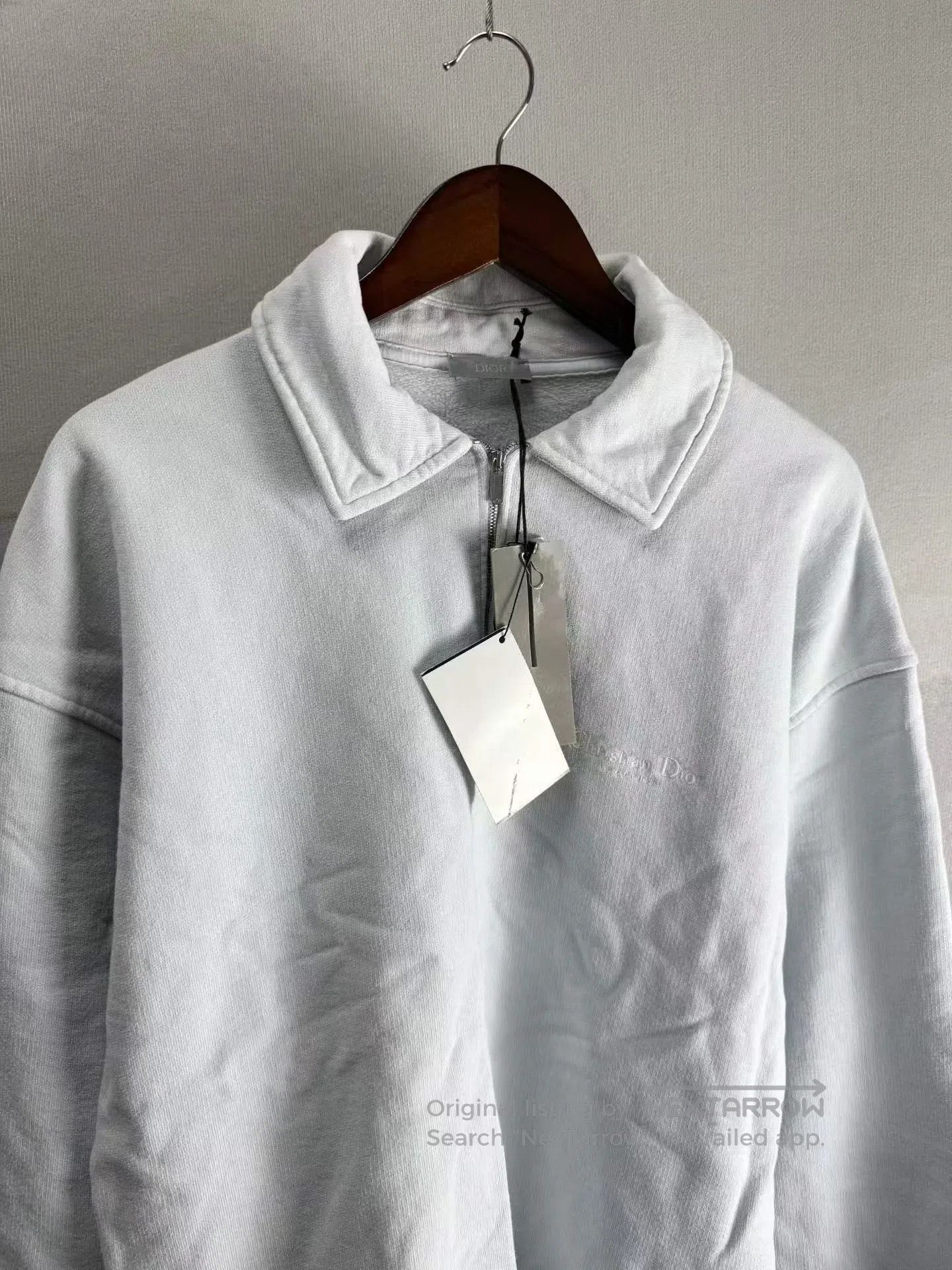 Dior Dior Light Blue Polo Sweatshirt with Embroidered Slogan| Size US S / EU 44-46 / 1 - 2 Thumbnail