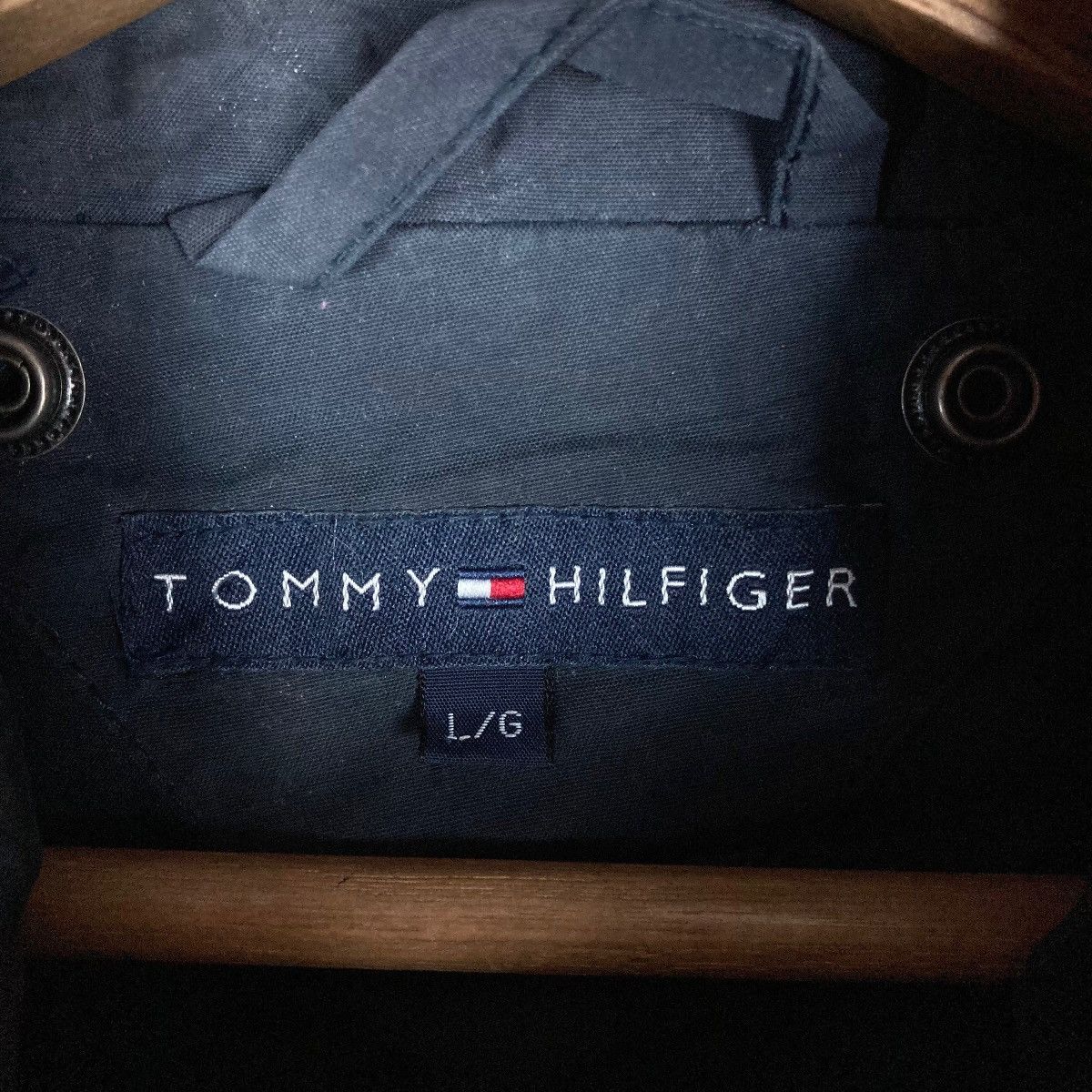Tommy Hilfiger Vintage Tommy Hilfiger Snap Button Hoodie Medium Long Jacket Size US L / EU 52-54 / 3 - 7 Thumbnail