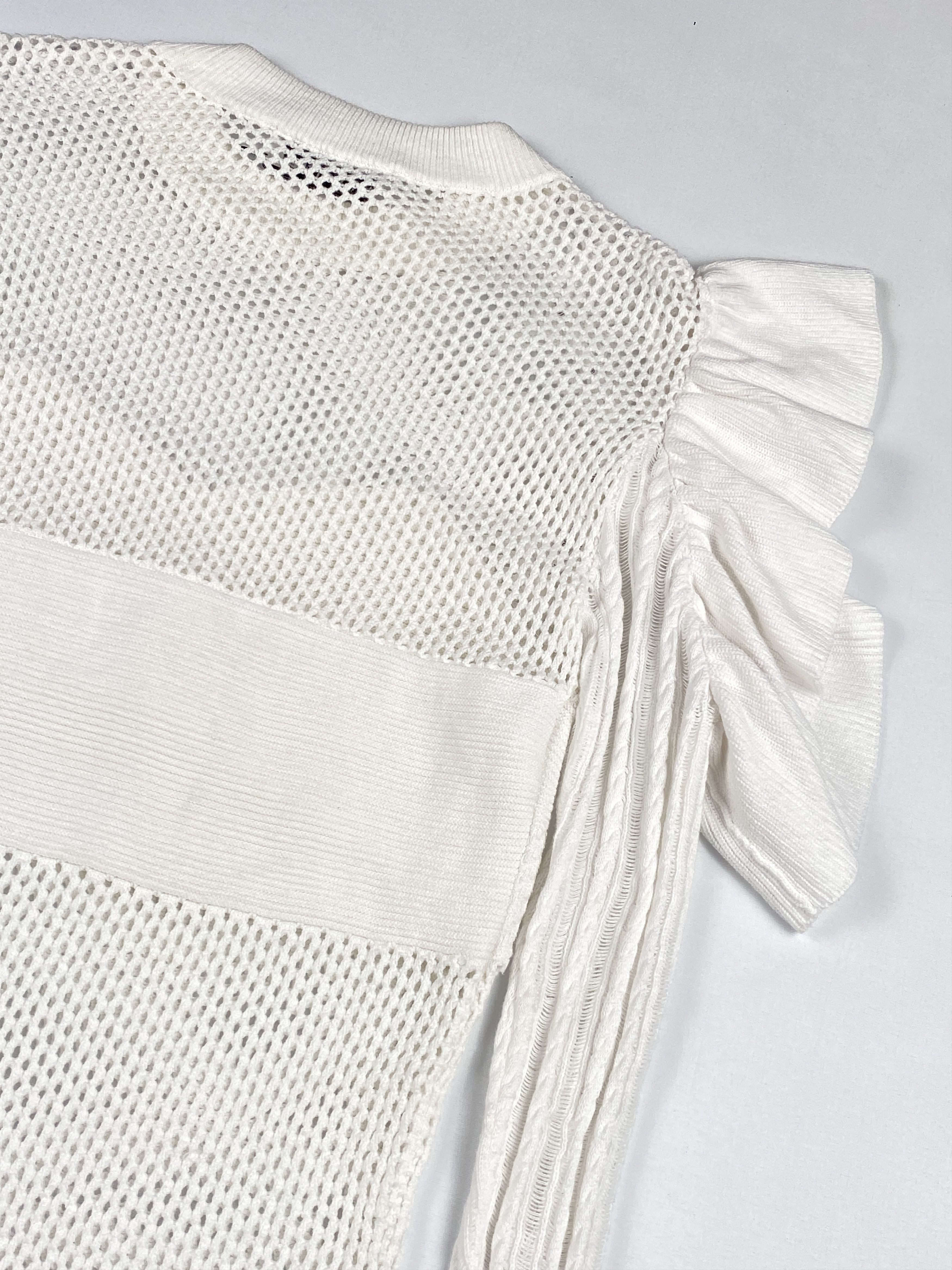 Self-Portrait Frill Cold Shoulder Knit Top Size M / US 6-8 / IT 42-44 - 14 Thumbnail