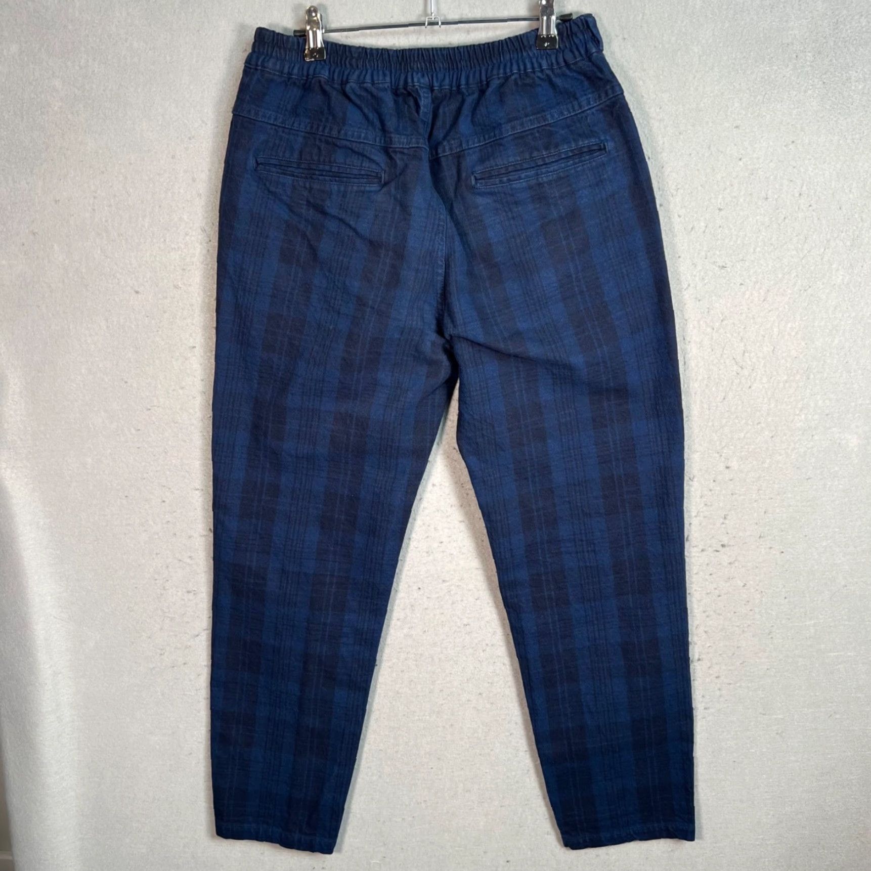 Vintage KINLOKF Blue Plaid Chino Pants Mens Size 32 Tapered Leg Elastic Waist Size US 32 / EU 48 - 2 Thumbnail