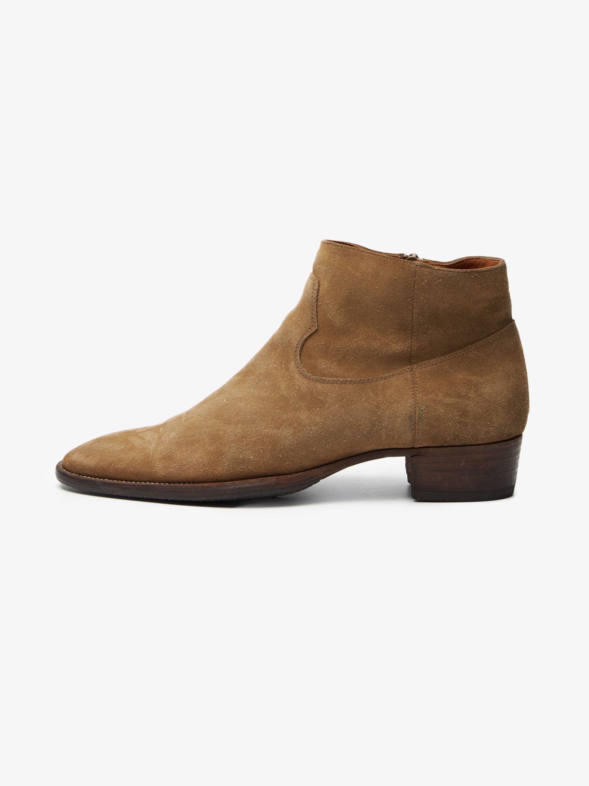 Beige Zip High Boots
