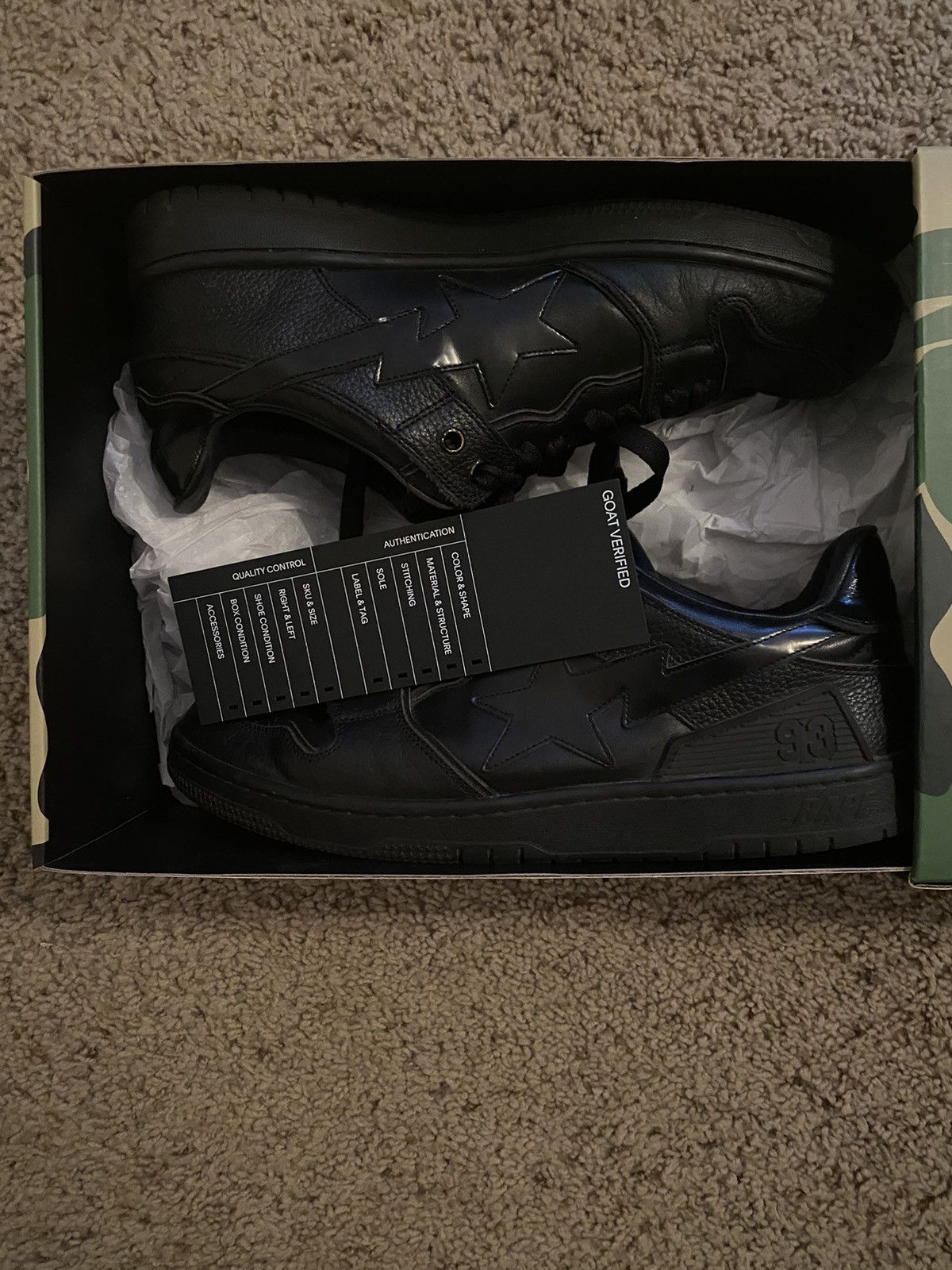 Bape A Bathing Ape "Sk8 Sta #3" M1 'Black' Size US 10 / EU 43 - 2 Thumbnail