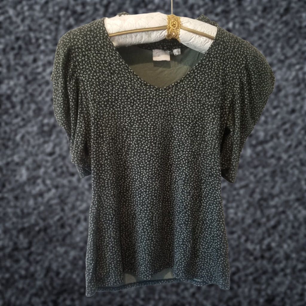 Anthropologie Anthropologie Postmark Tie-Neck Floral Blouse Small Puff Pleated Sleeve Black - Casual Style, Vintage Feel - (67 characters) Size S / US 4 / IT 40 - 1 Thumbnail