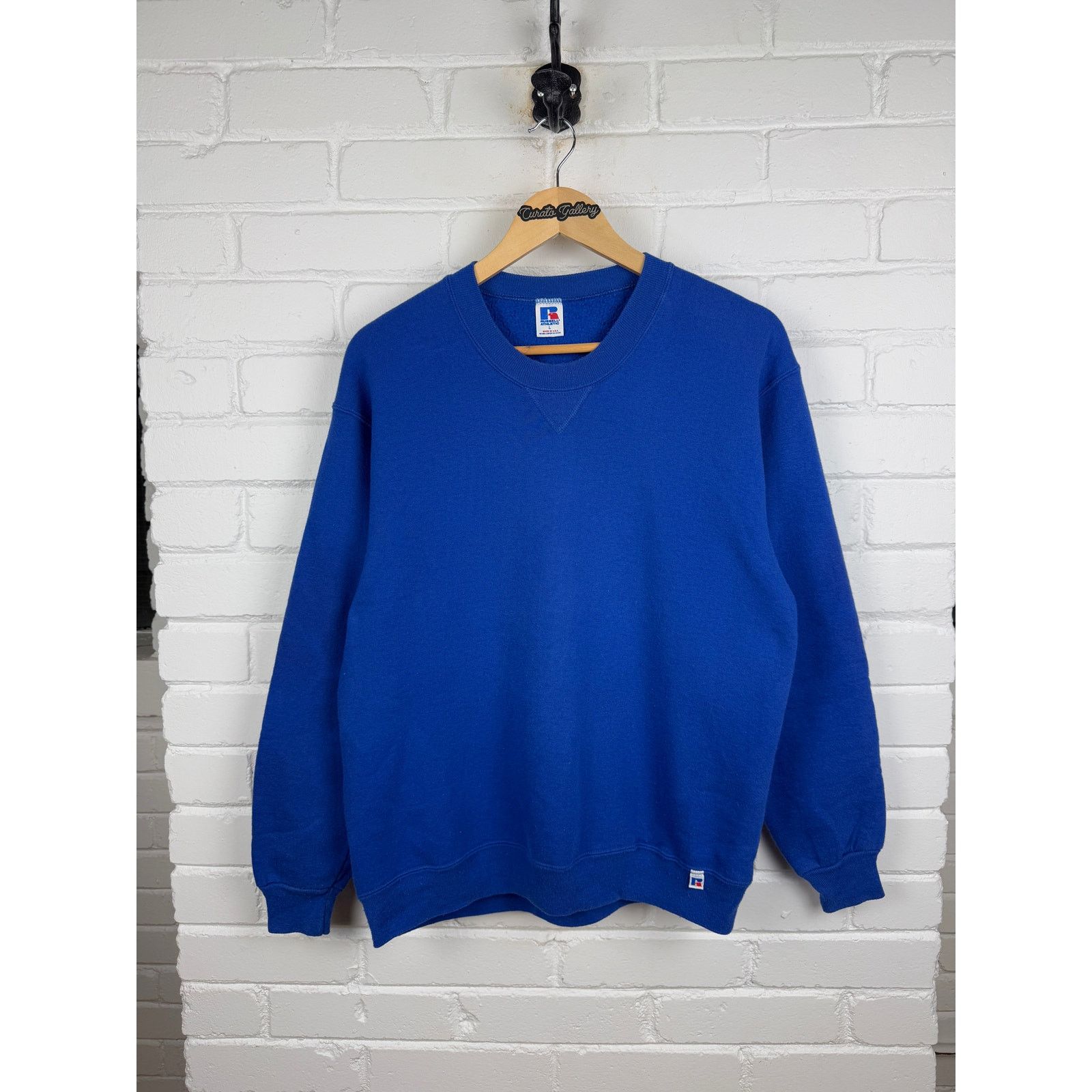 Vintage Vintage 90s Russell Athletic Crewneck Sweatshirt L Blue Size US L / EU 52-54 / 3 - 1 Thumbnail