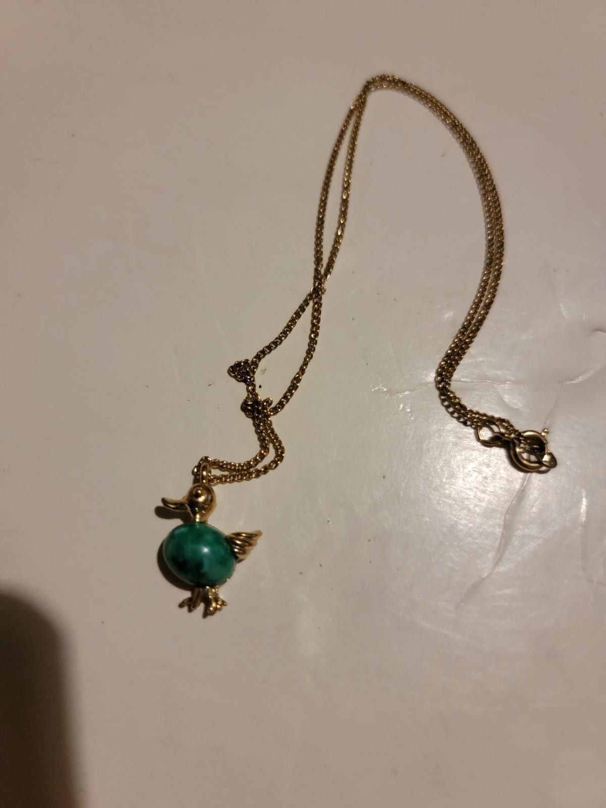 always do what you should do Vintage 1980 Cabochon Duck Gold Tone Pendant Necklace Size ONE SIZE - 1 Thumbnail
