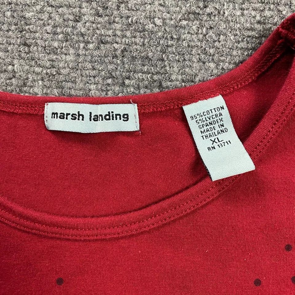 Other Marsh Landing Top Womens Extra Large Red 3/4 Sleeve Floral Size XL / US 12-14 / IT 48-50 - 3 Thumbnail