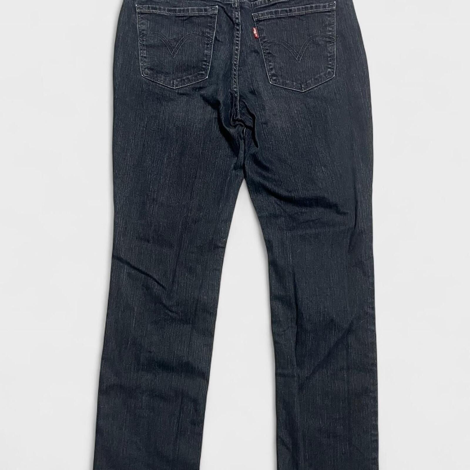 Levi's Levi 505 Women's Mid Rise Straight Dark Washed Jeans 6 28x32 Size 28" / US 6 / IT 42 - 2 Thumbnail