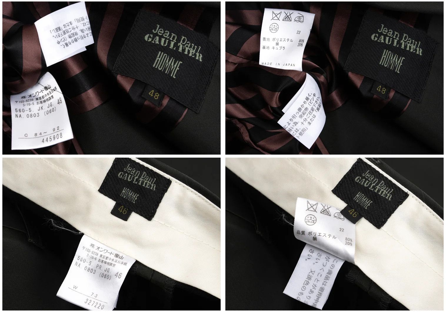 Jean Paul Gaultier Striped Lining Suit Set in Deep Green, Size 48 Size US M / EU 48-50 / 2 - 20 Thumbnail
