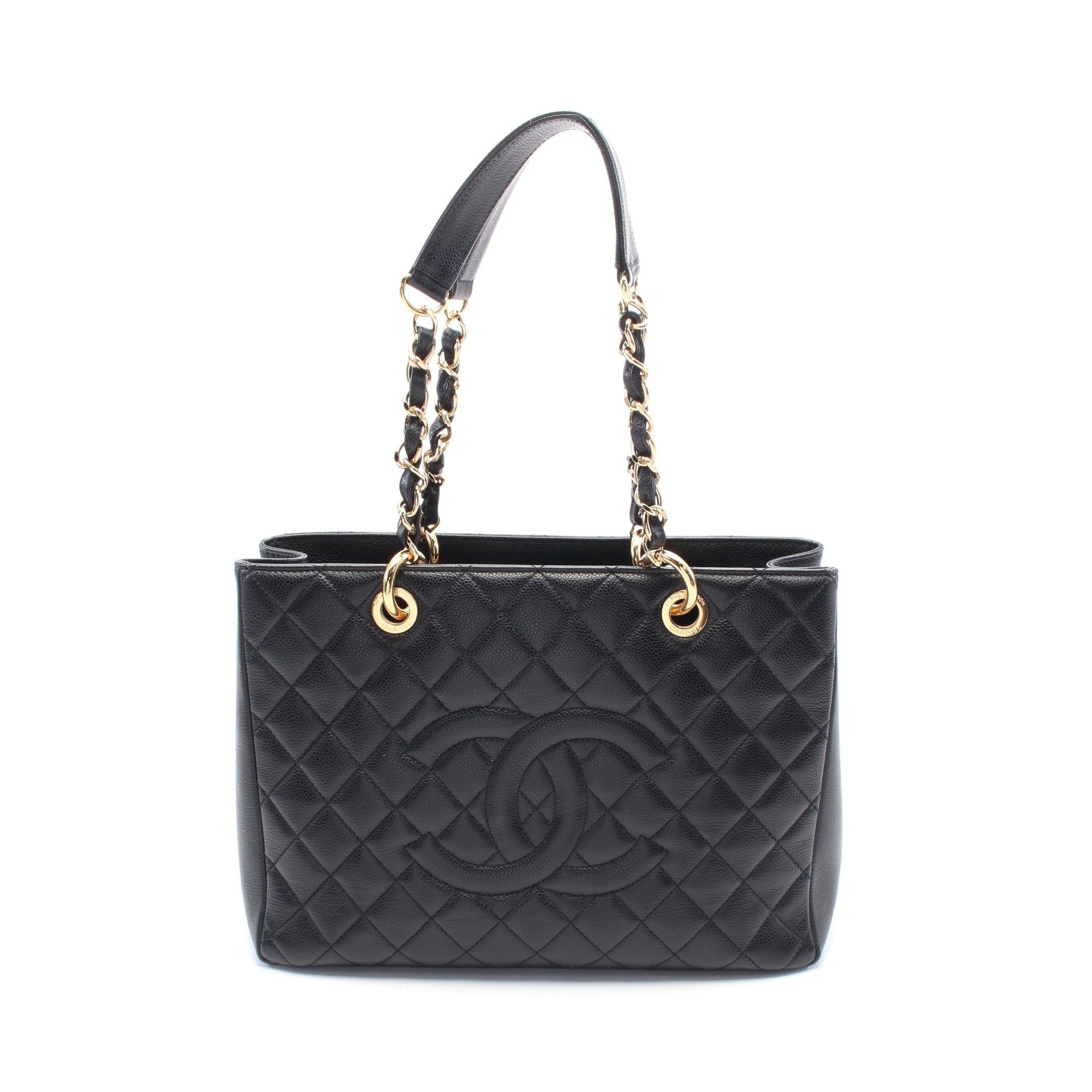 Chanel Chanel Matelasse Grand Shopping Gst Chain Shoulder Bag Tote Caviar Skin Black Gold Hardware Size ONE SIZE - 1 Thumbnail