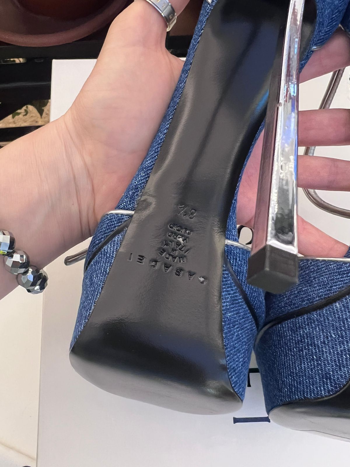 Casadei Denim heels , Blade Pumps Size US 8.5 / IT 38.5 - 5 Thumbnail