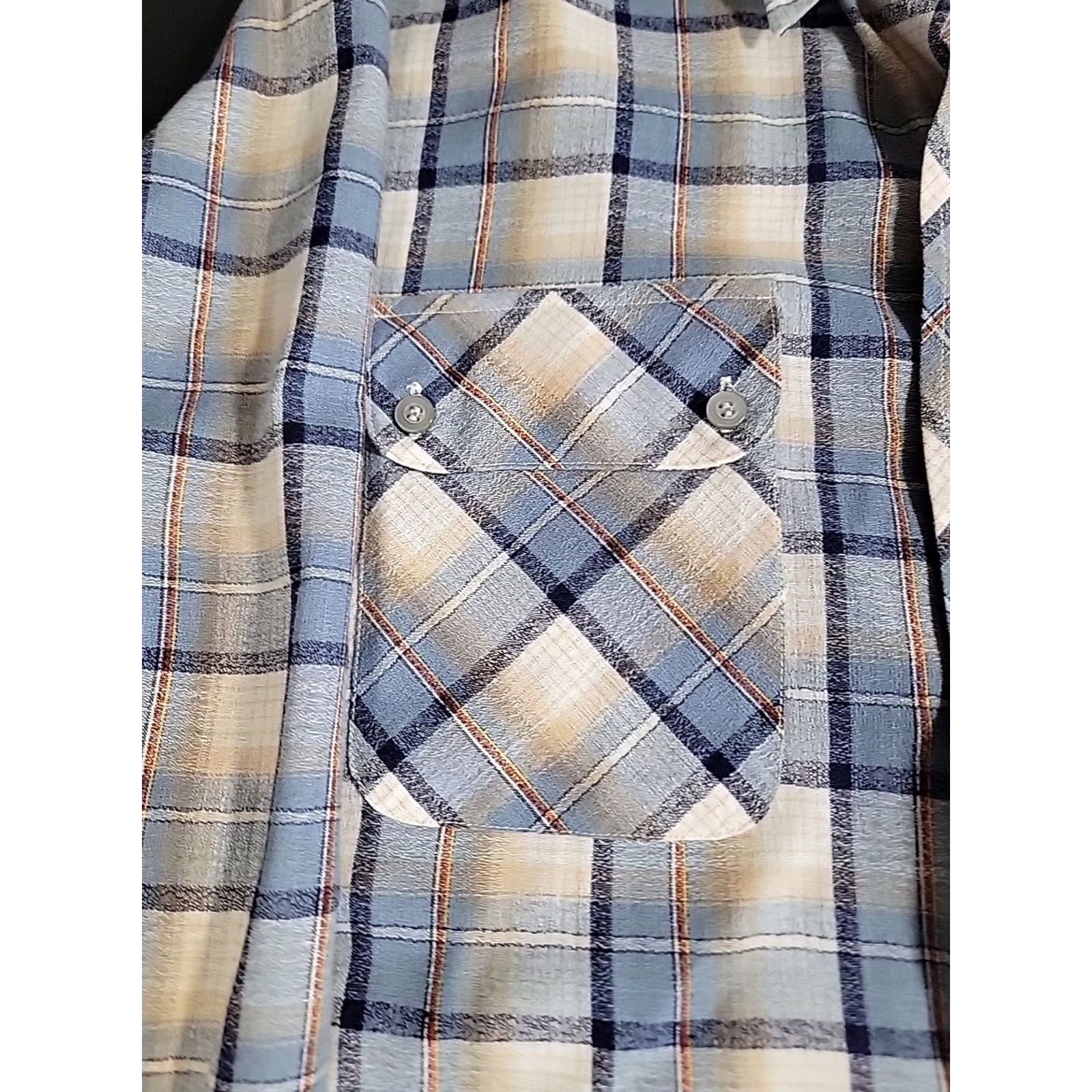 Vintage VINTAGE Kennington Shirt Button Front Long Sleeve Mens Blue/Brown Plaid Large 70s Size US L / EU 52-54 / 3 - 5 Thumbnail