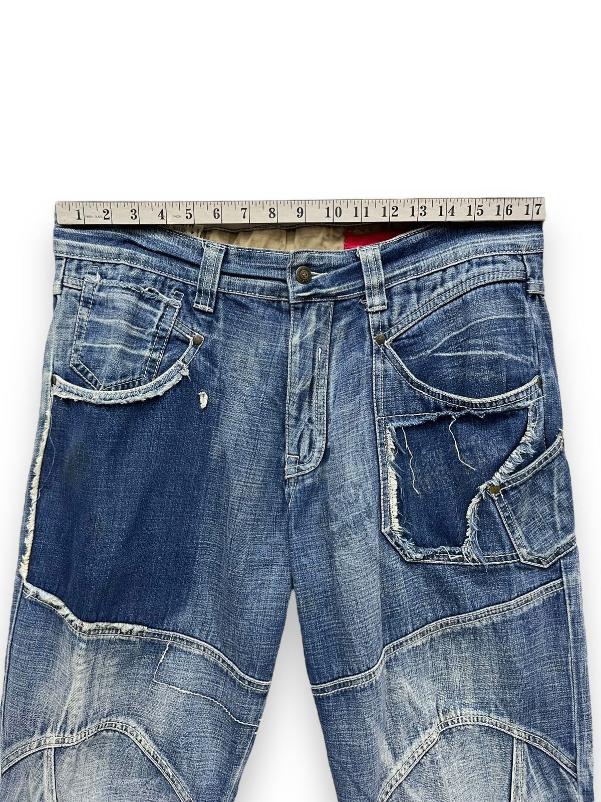 Jean FYE🔥TOUGH JEANSMITH Designer Distressed Bartack Denim Pants Size US 34 / EU 50 - 22 Thumbnail