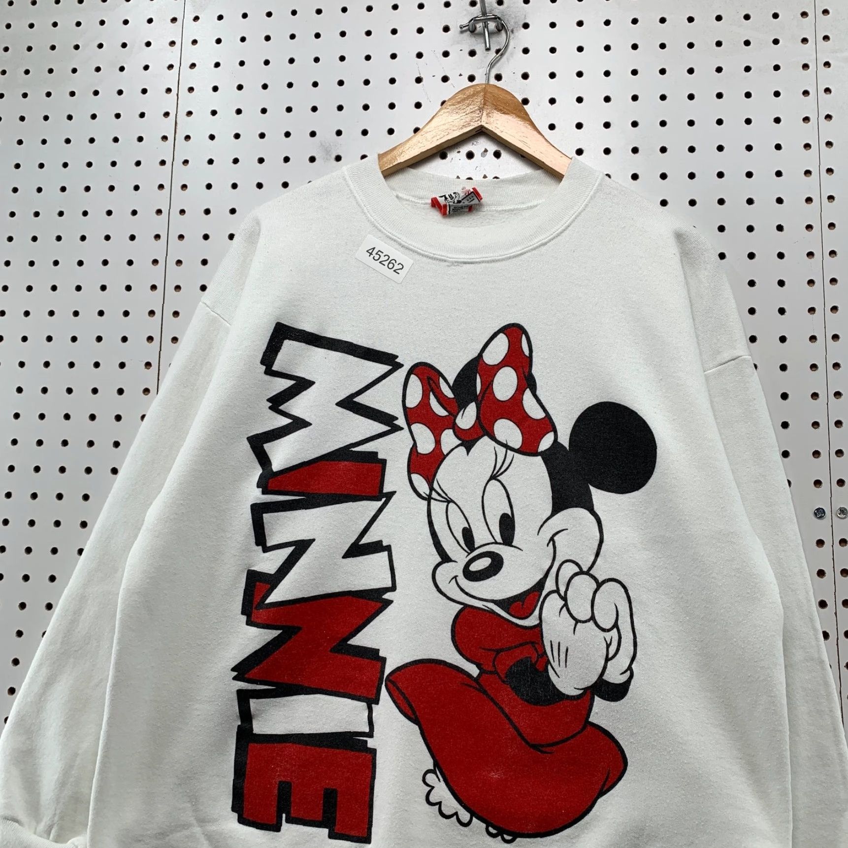 Disney VINTAGE Disney Minnie Mouse Sweatshirt Women XL White Red Double Sided Made USA Size XL / US 12-14 / IT 48-50 - 3 Thumbnail