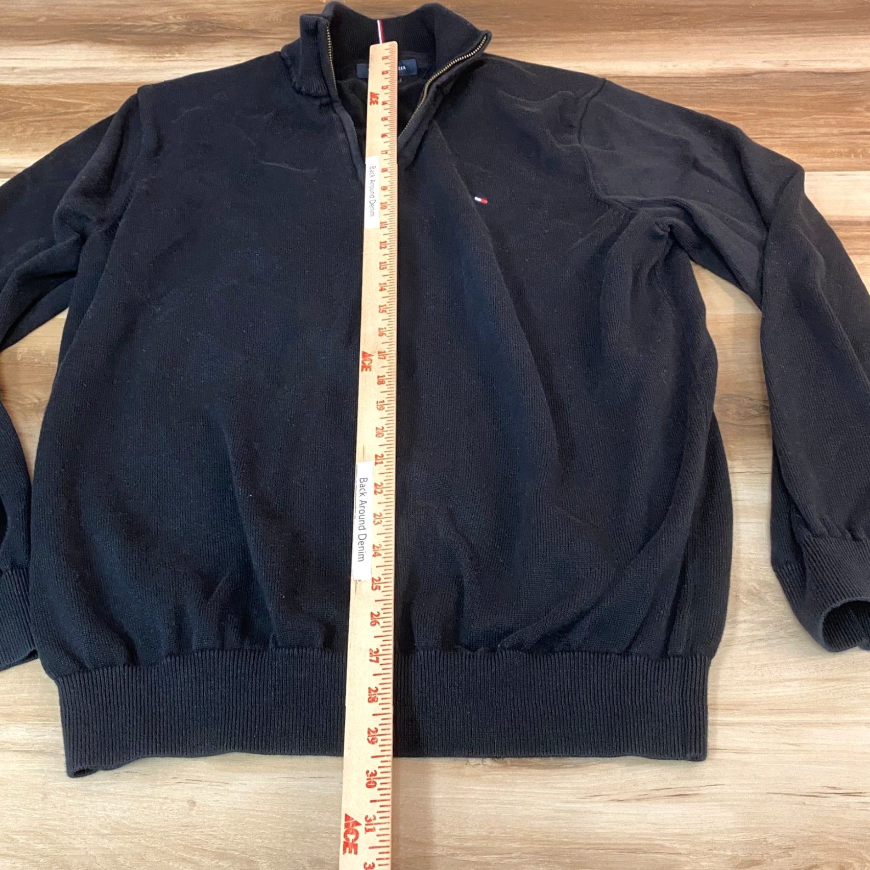 Tommy Hilfiger Tommy Hilfiger Men's Black Premium Cotton 1/4 Zip Pullover Sweater XXL Slim Size US XXL / EU 58 / 5 - 4 Thumbnail