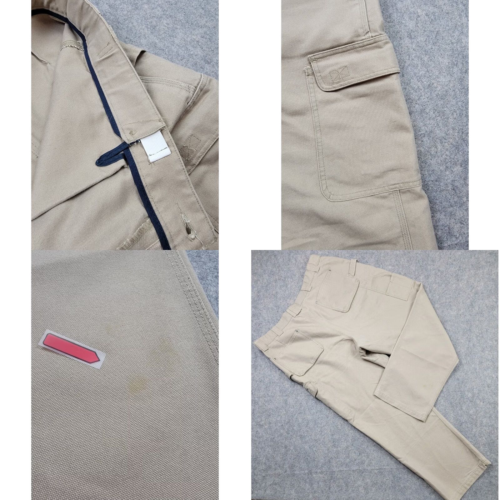 Vintage Duluth Pants Mens 44x32 Brown Tan Cool Dry Fire Hose Work Pants Carpenter Workwear Straight Leg Cargo Pockets Regular Clothing Mens Size US 44 / EU 60 - 8 Thumbnail