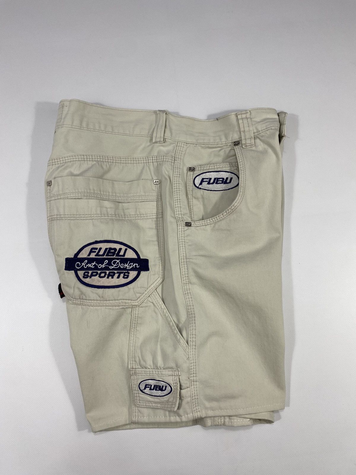 Fubu LASTDROP🔥Vintage 90s Fubu Rap Hip Hop Cargo Carpenter Shorts Size US 29 - 17 Thumbnail