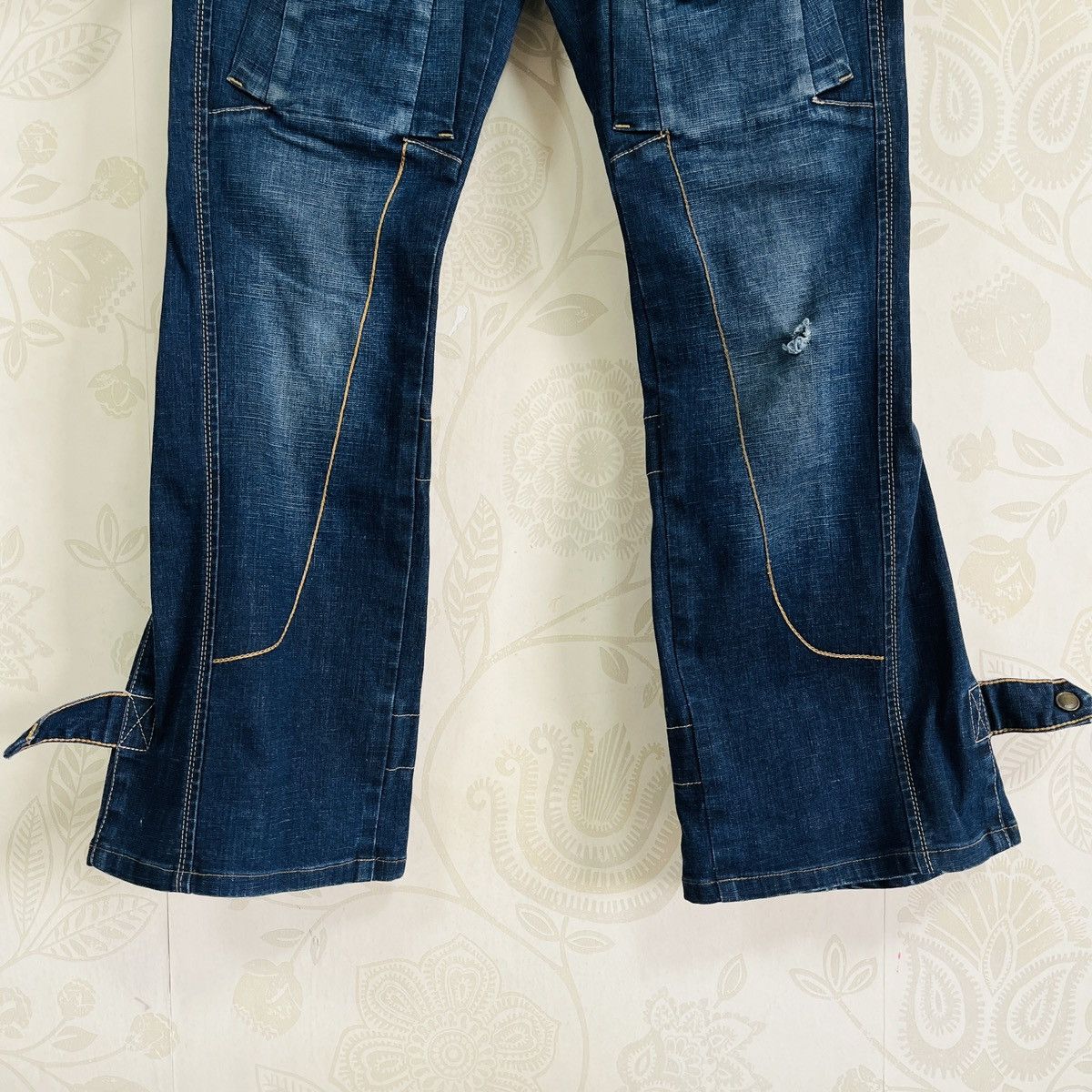 Marithe + Francois Girbaud Spectacular MFG Flared Bondage Heavy Denim Jeans Size US 30 / EU 46 - 11 Thumbnail