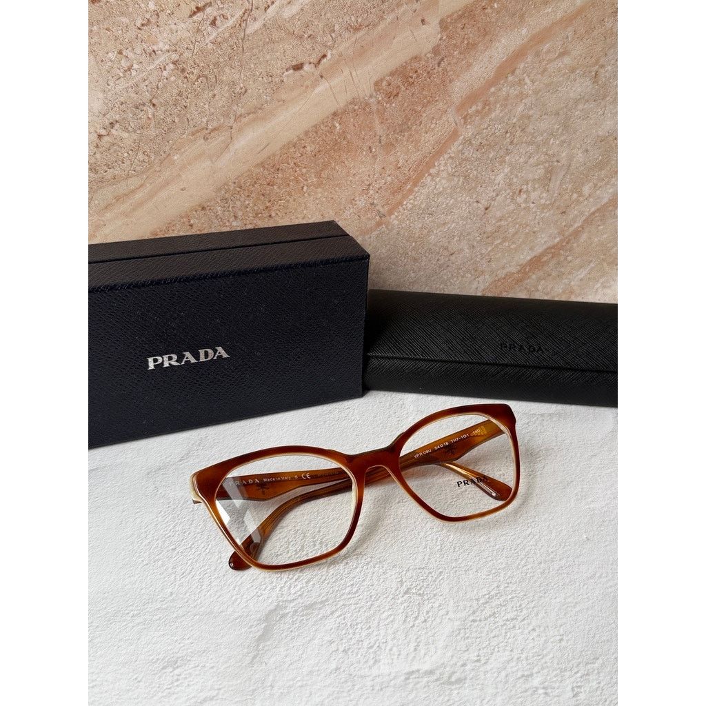 Prada NEW Prada PR09U Eyeglasses Frames in Brown Cat Eye Size ONE SIZE - 2 Thumbnail