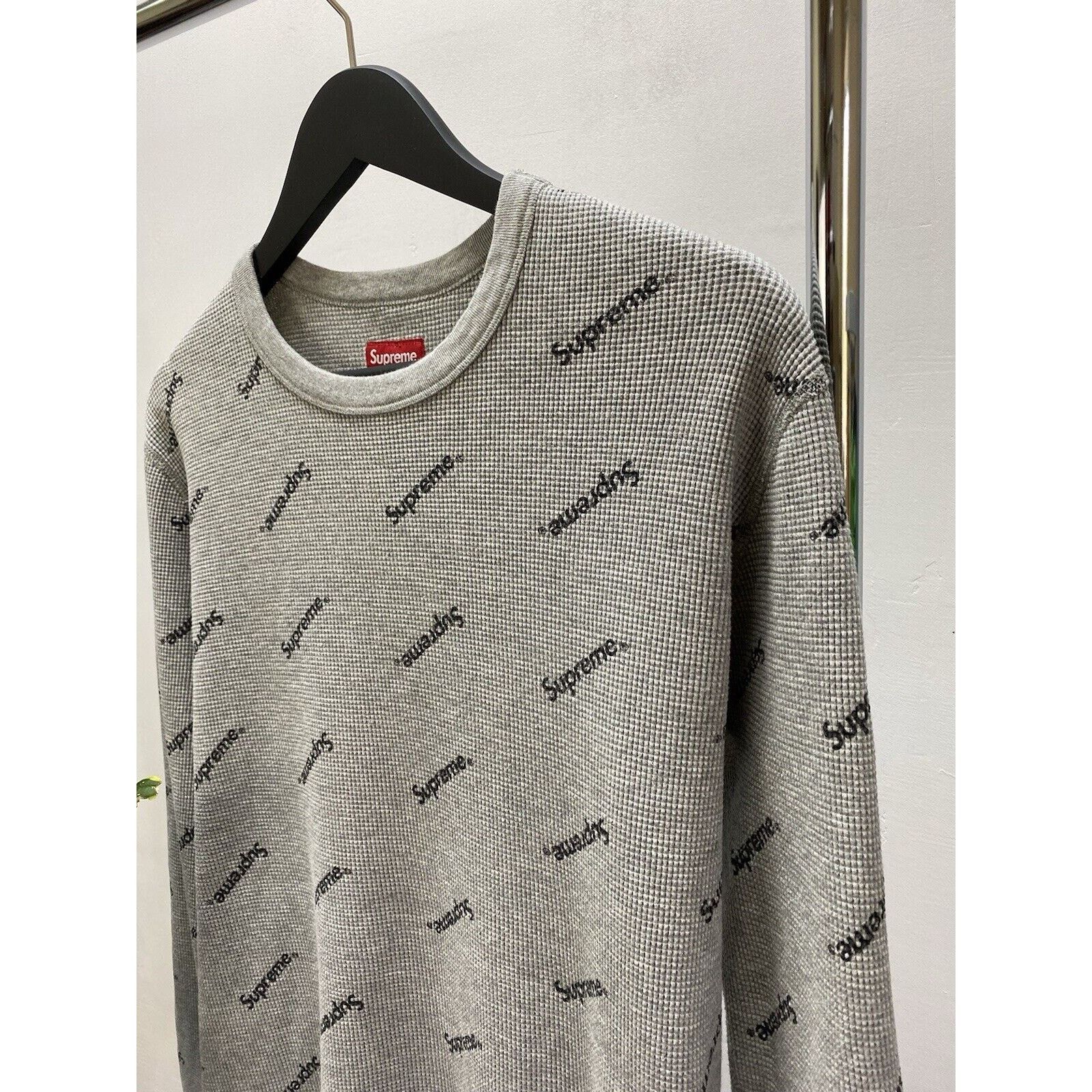Supreme Supreme Waffle Thermal Logo’s Grey Monogram Size L Men SB Size US L / EU 52-54 / 3 - 4 Thumbnail