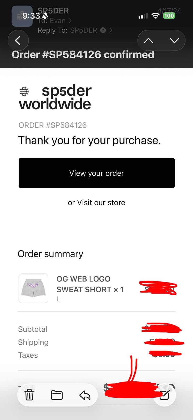 Sp5der Sp5der OG web logo sweat short Size US 32 / EU 48 - 7 Thumbnail