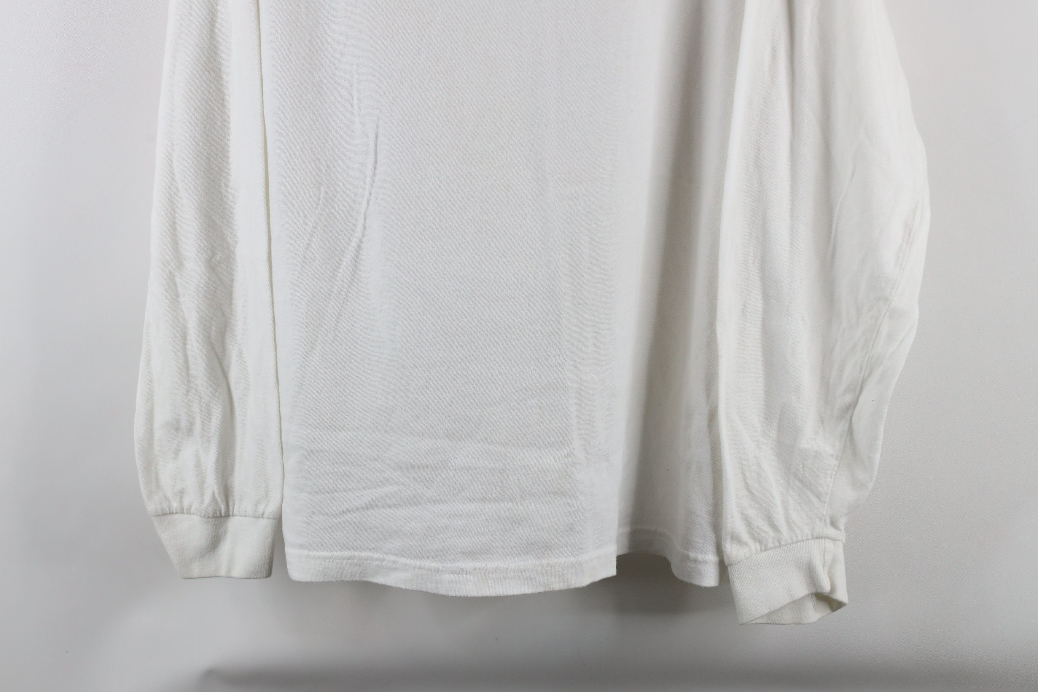 Vintage Vintage 90s Streetwear Long Sleeve T-Shirt White Cotton Size US XL / EU 56 / 4 - 3 Thumbnail
