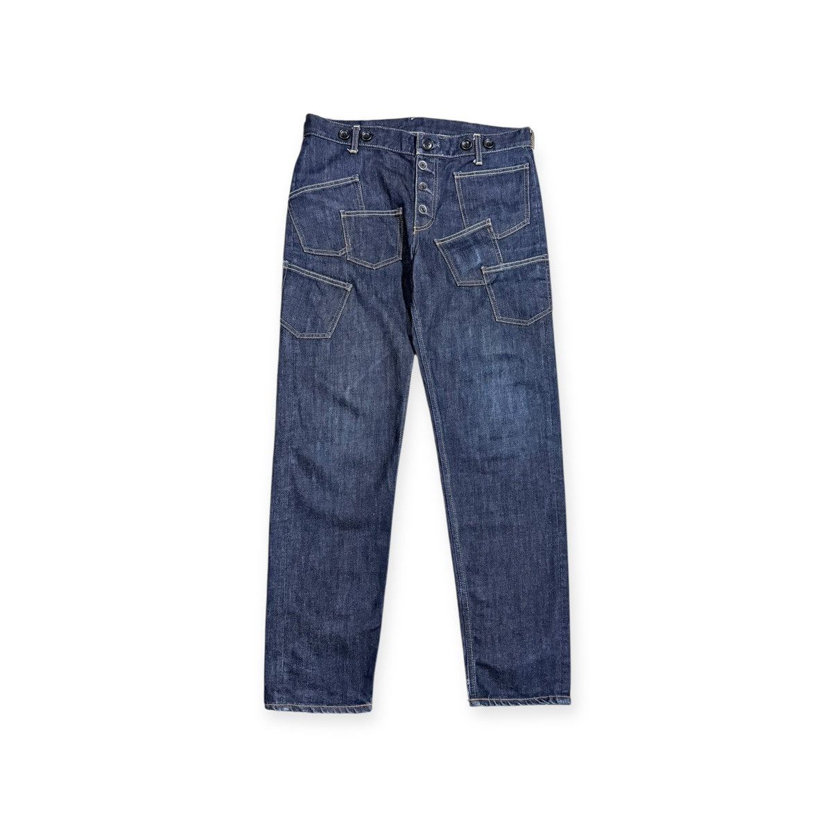 Frapbois Frapbois Multipocket Blue Denim Jeans Size US 33 - 1 Thumbnail