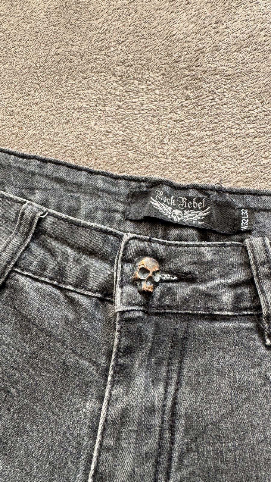 If Six Was Nine Rock Rabel Crazy Ripped Faded Jean Y2K LGB ifsixwasnine vibe Size US 32 / EU 48 - 5 Thumbnail