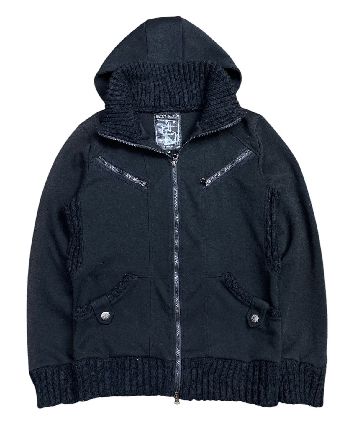 Hysteric Glamour × If Six Was Nine × Japanese Brand daily news gothic black faded hoodie ifsixwasnine style Size US M / EU 48-50 / 2 - 1 Thumbnail