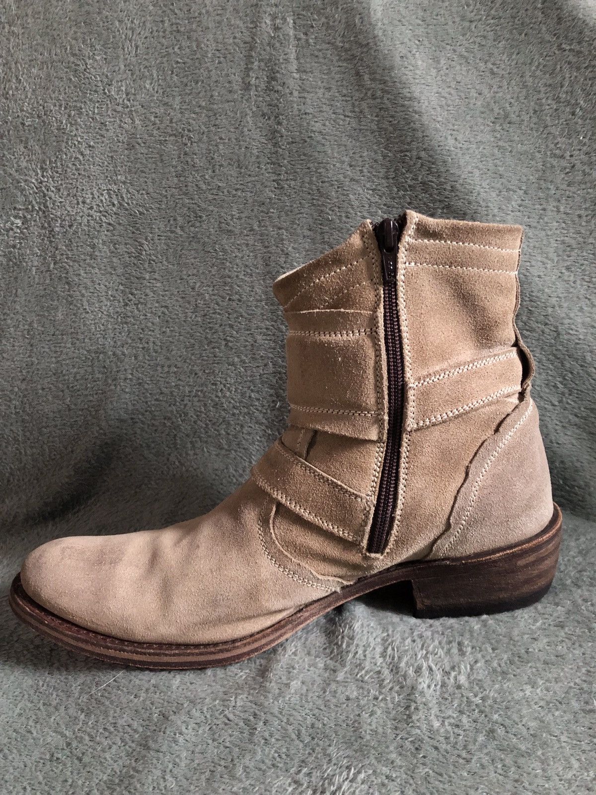 Sendra Sendra Suede Boots Beige Biker Western Ankle Boots US 8.5 Size US 8.5 / EU 41-42 - 2 Thumbnail