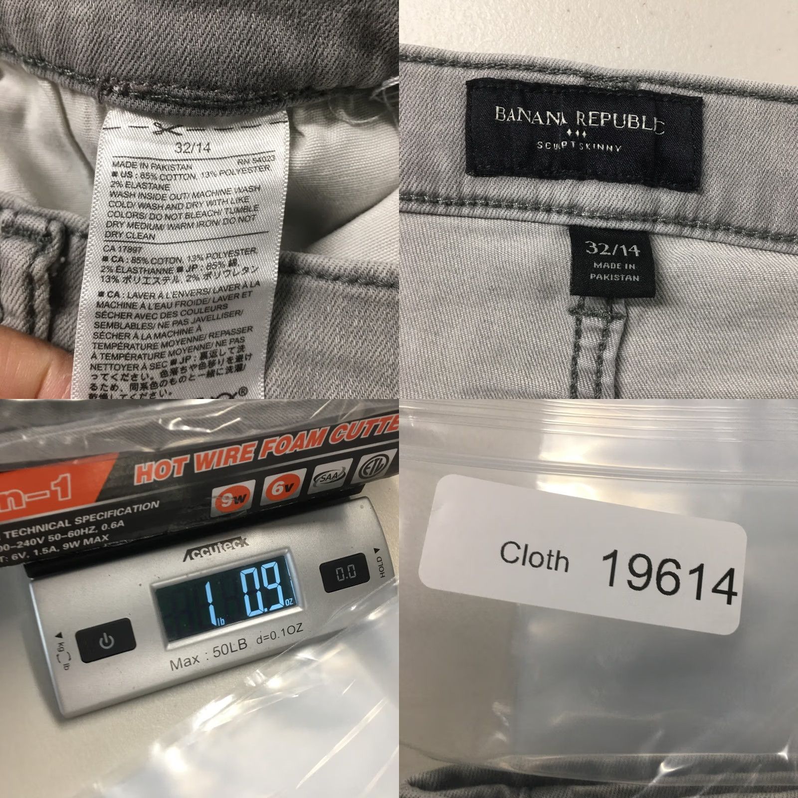 Banana Republic Banana Republic Skinny Jeans Womens 32/14 Gray Denim Mid Rise Zip Jeans Womens 32 Gray Denim Skinny Mid Rise Zip Size 24" / US 00 / IT 34 - 9 Thumbnail