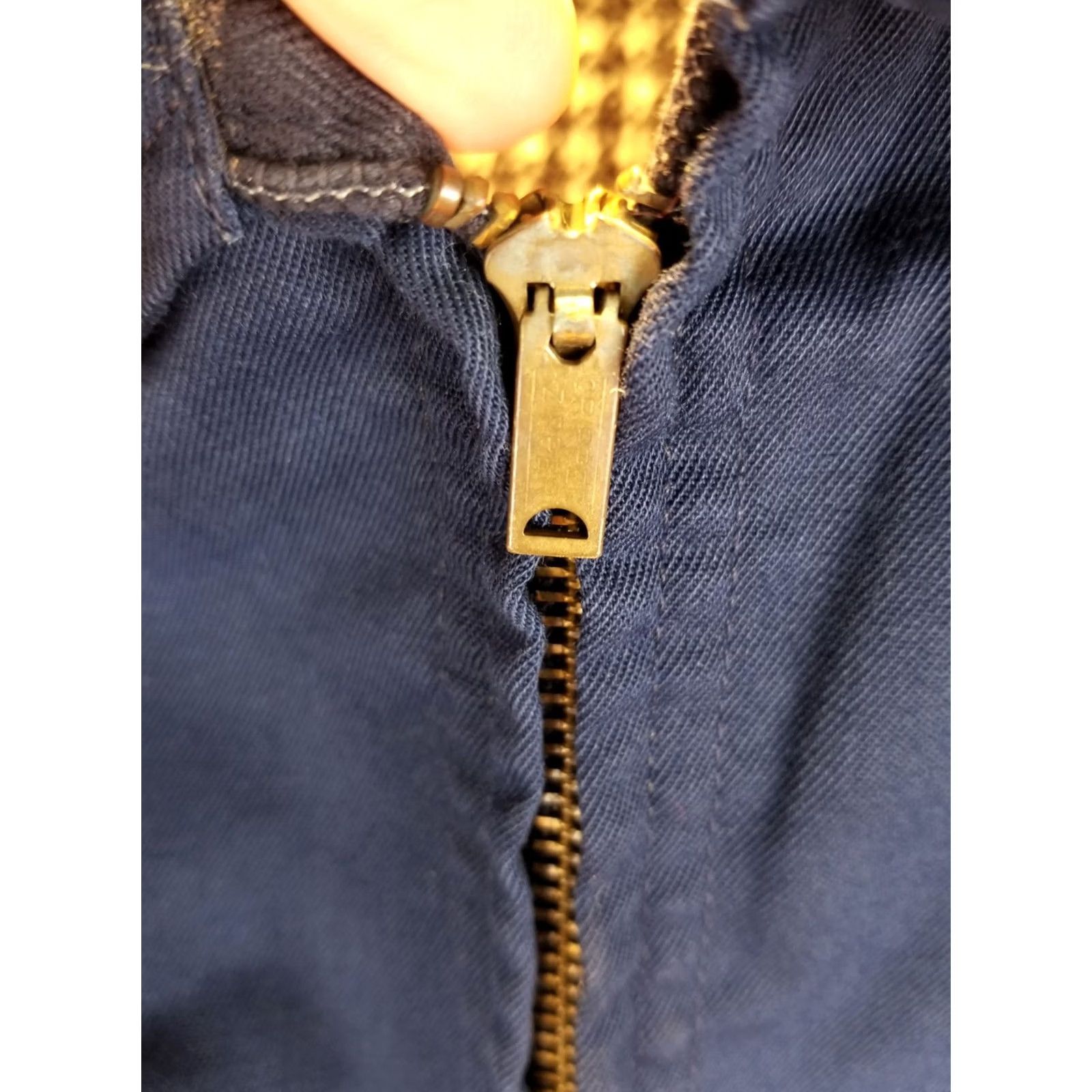 Vintage VINTAGE Unbranded NAVY GRIPPER ZIPPER FLANNEL LINING WORK MECHANIC JACKET 40 Shirt Mens Jacket 40 Blue 50s Decade 18-25in Measurements Size US XXS / EU 40 - 3 Thumbnail