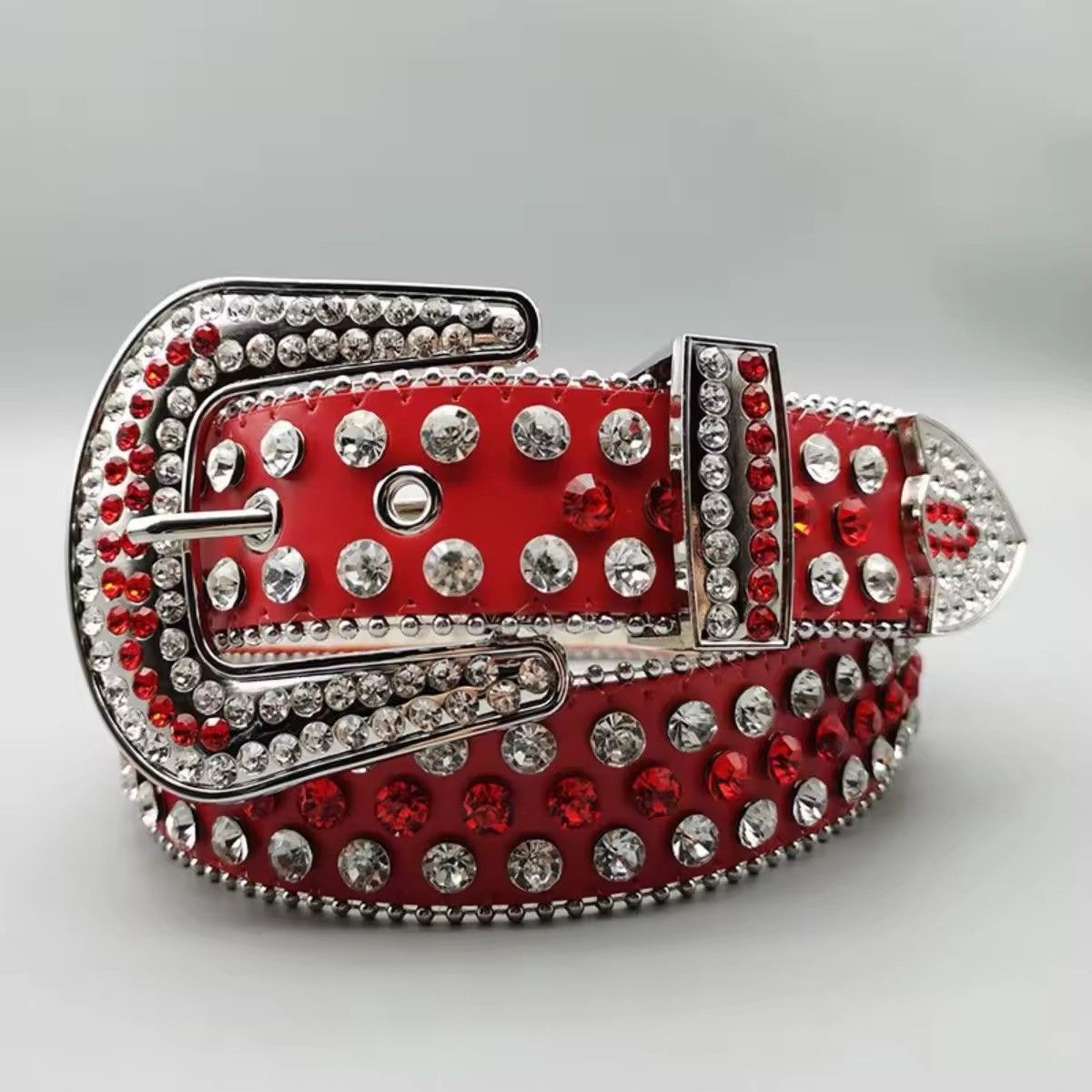Other Luxury Rhinestone Western Denim Shiny Rivet Belts Size ONE SIZE - 1 Thumbnail