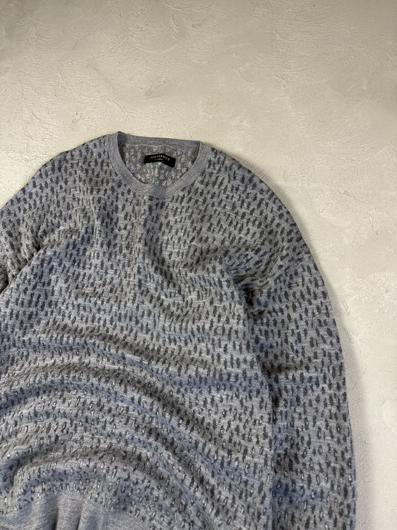 Allsaints Merino Wool Leopard Boxy Knit Sweater
