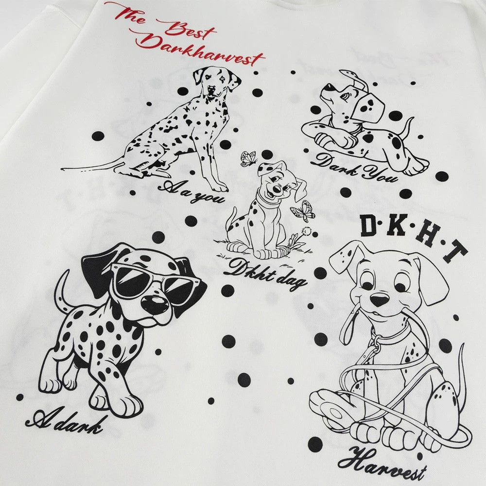Vintage Men's trendy retro casual puppy print loose hoodie Size US L / EU 52-54 / 3 - 4 Thumbnail