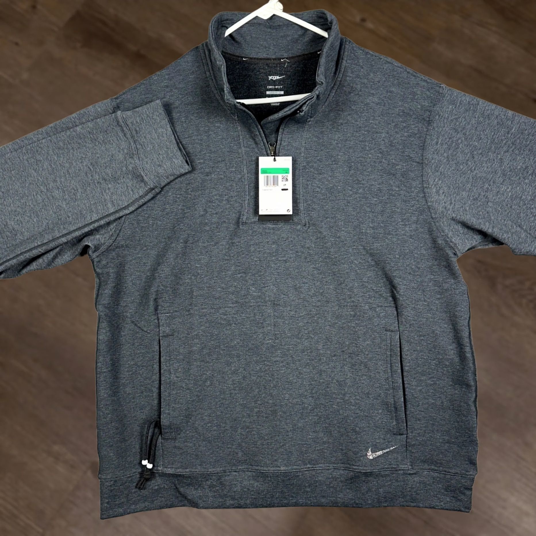 Nike Nike Yoga Sweatshirt Mens XL Grey Dri-FIT Loose Fit Quarter Zip Pullover Size US XL / EU 56 / 4 - 1 Thumbnail