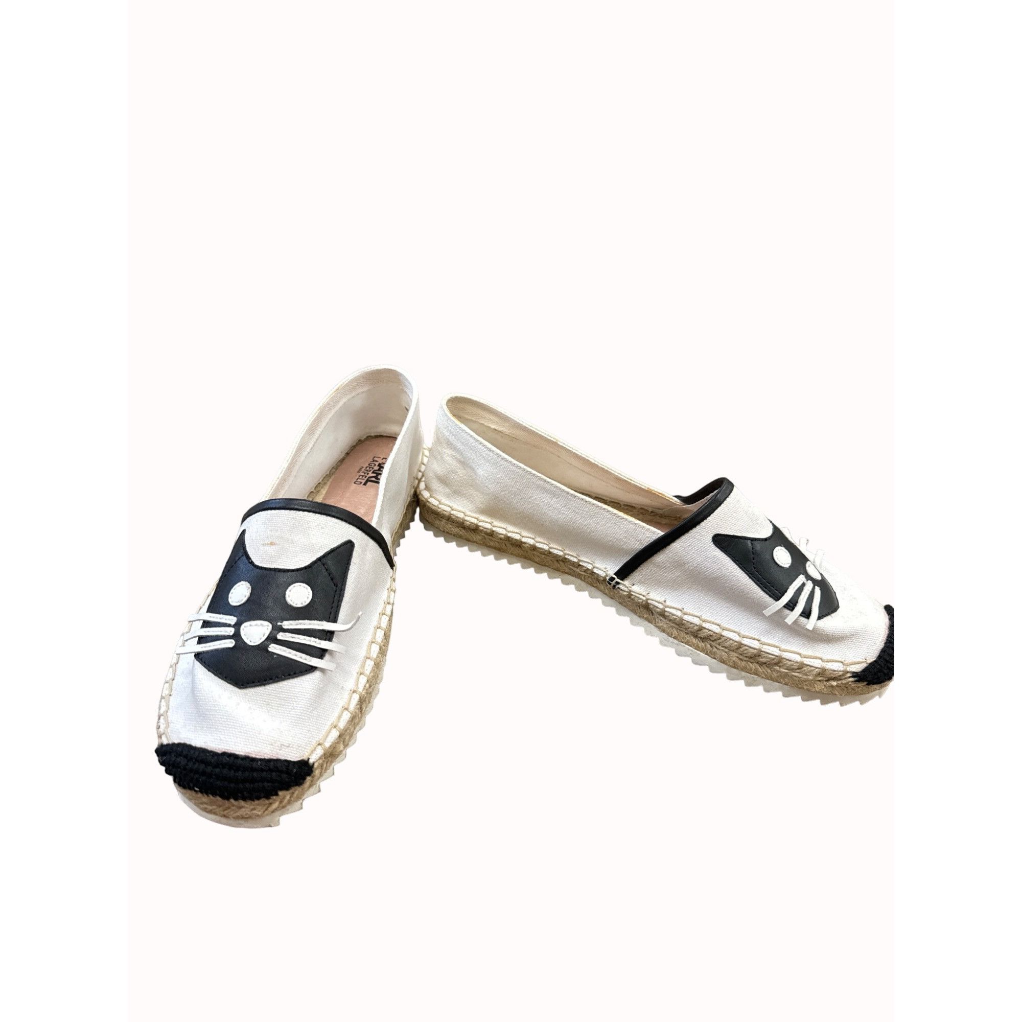 Karl Lagerfeld Karl Lagerfeld women’s white kitten theme espadrille shoes 1 Size US 10 / IT 40 - 2 Thumbnail